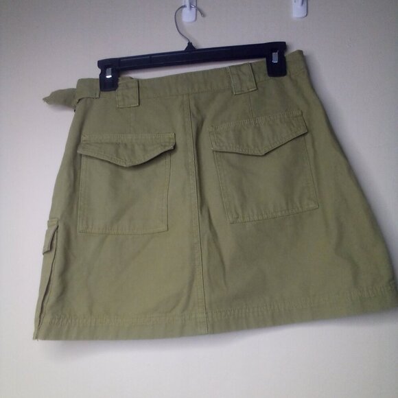 Forever 21 Skirt Juniors M Cargo Pockets Buckle Army Green - Picture 10 of 14